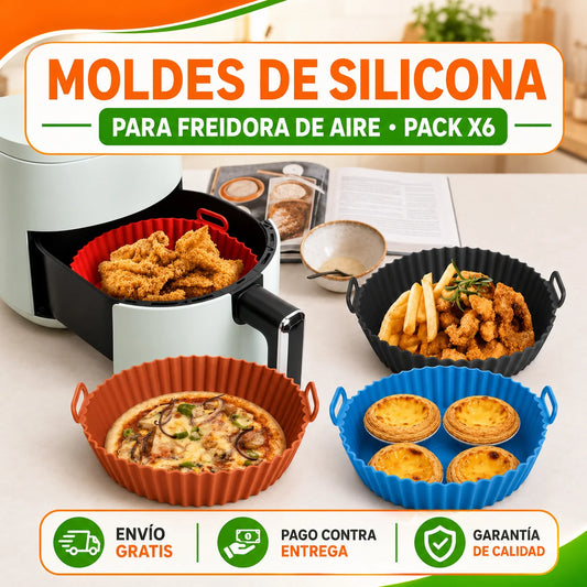 PROMO 6x1 🔥 Moldes de Silicona Antiadherentes para Freidora de Aire