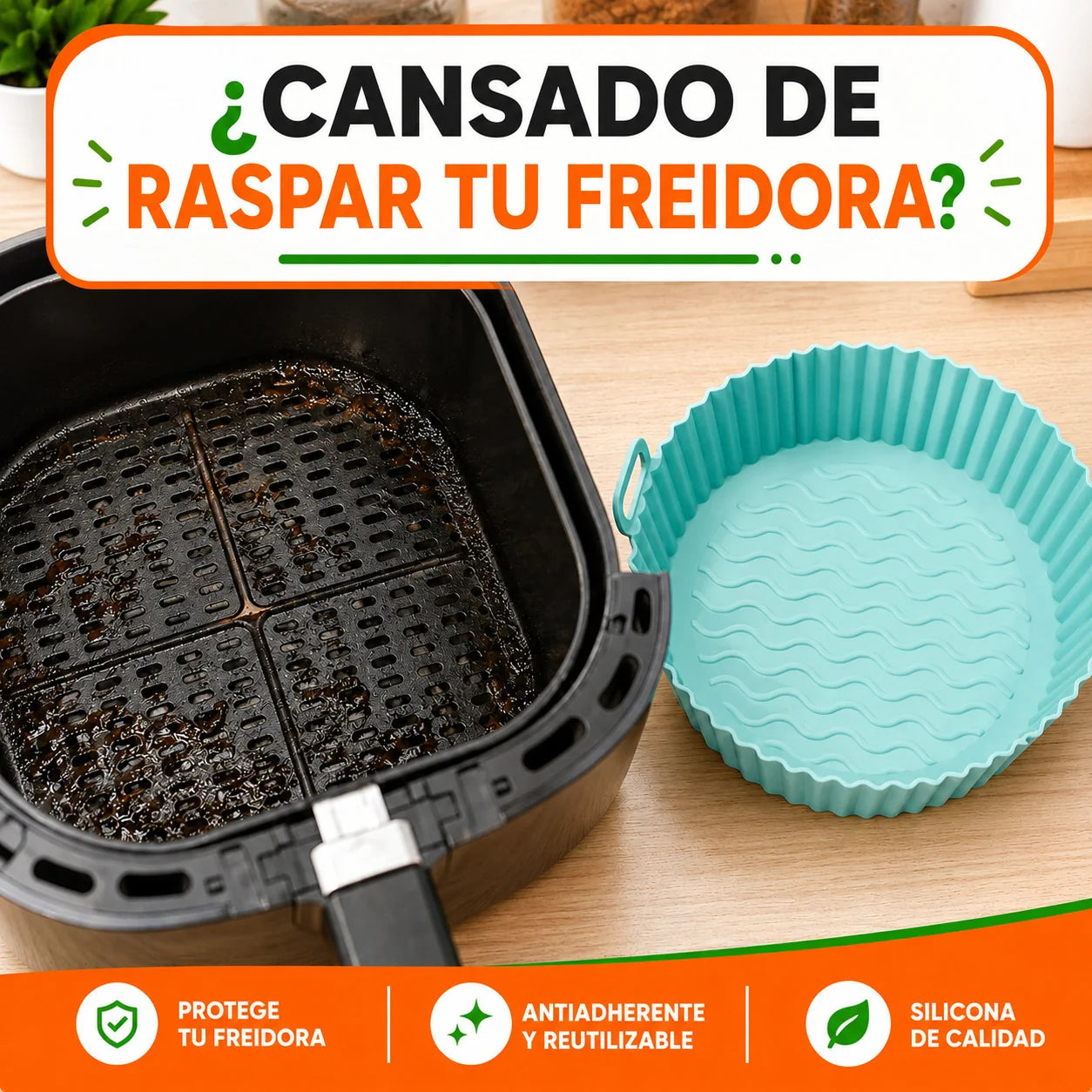 PROMO 6x1 🔥 Moldes de Silicona Antiadherentes para Freidora de Aire