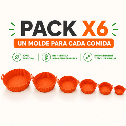 PROMO 6x1 🔥 Moldes de Silicona Antiadherentes para Freidora de Aire