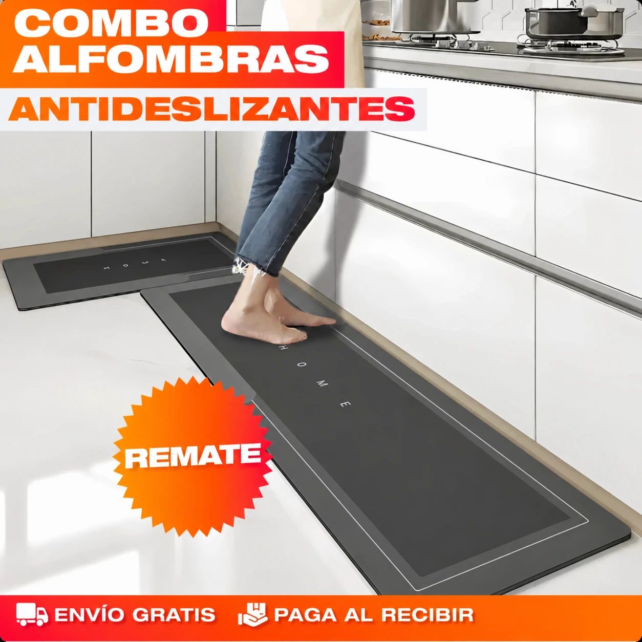 Alfombras Antideslizantes Súper Absorbentes para Cocina y Baño – Combo x2