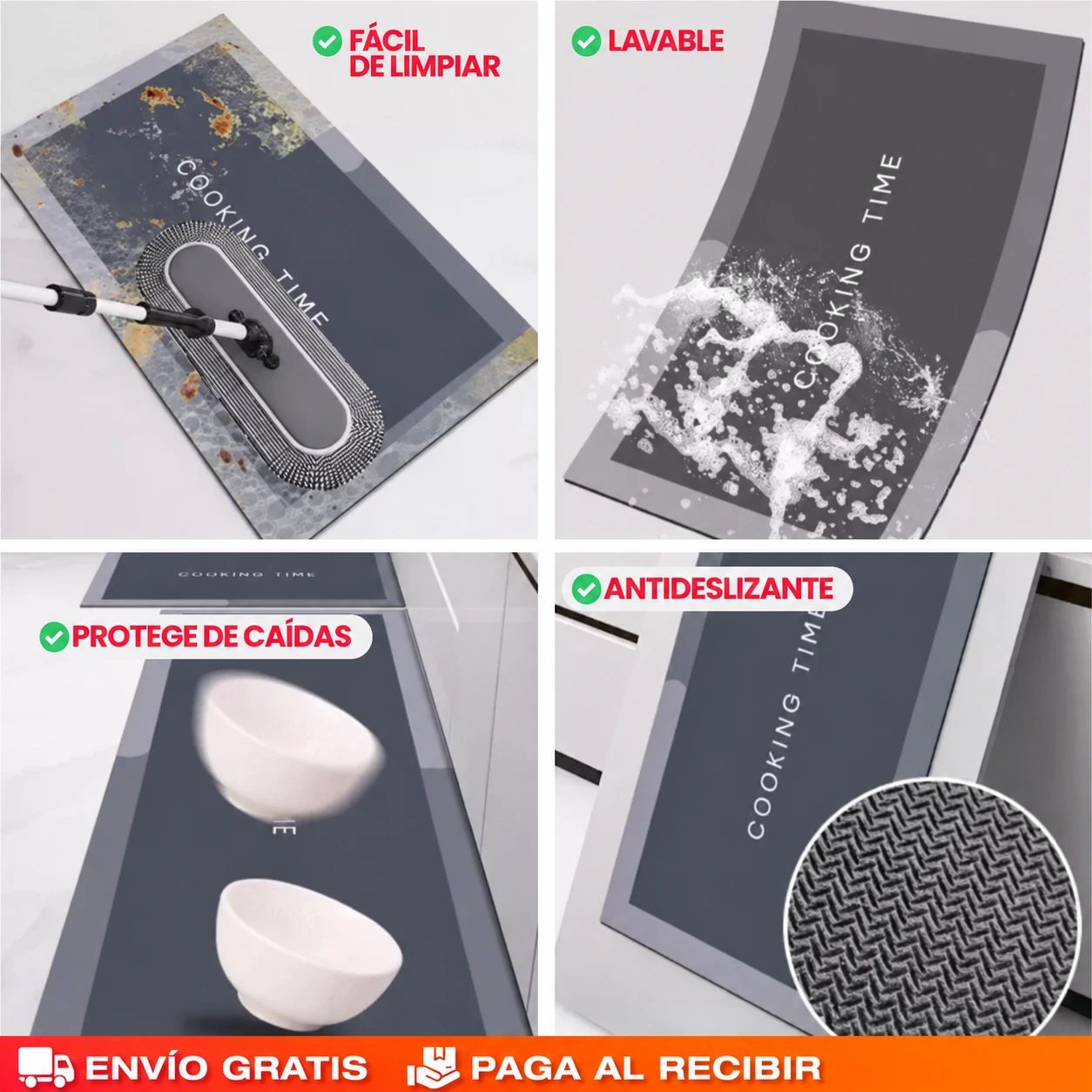 Alfombras Antideslizantes Súper Absorbentes para Cocina y Baño – Combo x2