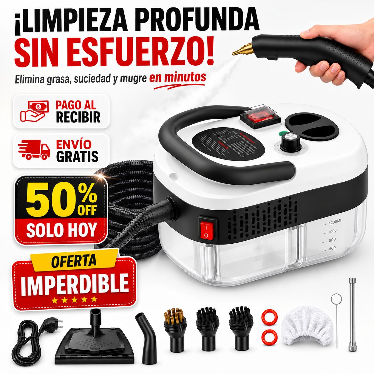 PROMO 🔥 Limpiador a Vapor con Esterilización a Presión