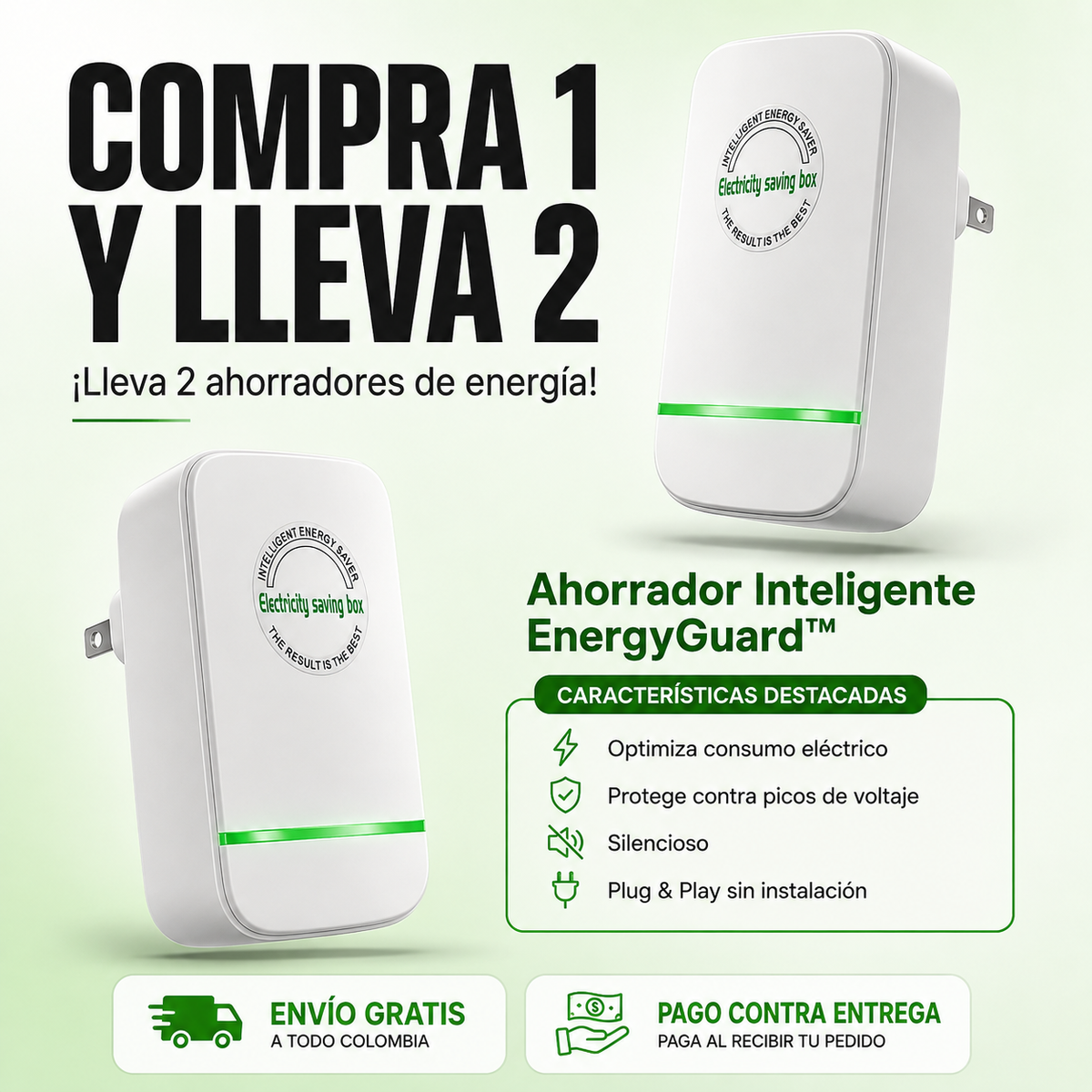 PROMO 2x1 🔥 Ahorrador de Energía Inteligente — EnergyGuard